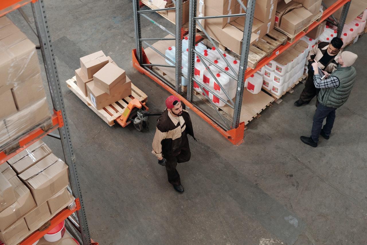 Pallet racking holds significant weight 